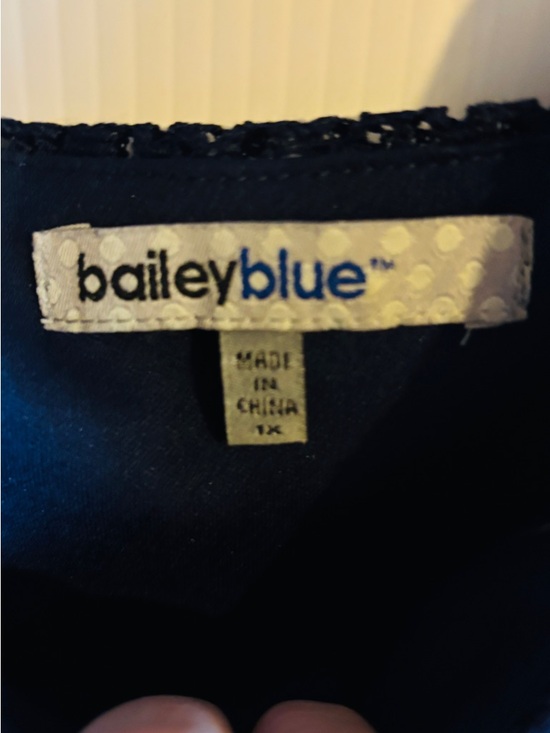 bailey blue Navy Lace Spaghetti Strap Mini Dress with Braided Belt - Picture 3 of 6